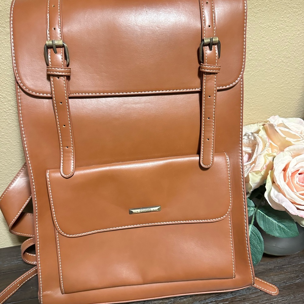 Chic Tan Leather Backpack